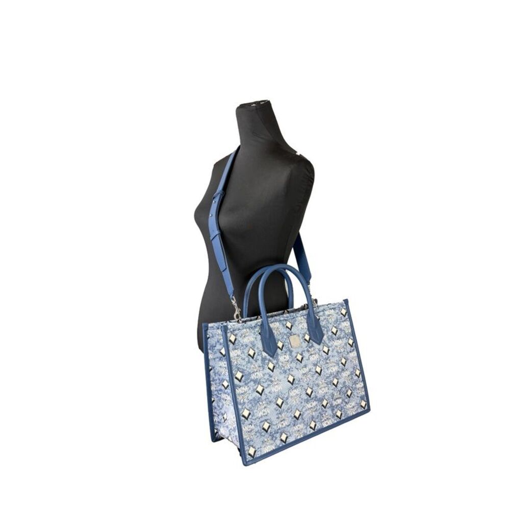MCM MCM Aren Munchen Denim Tote Women's Bag - Picture 4 of 4